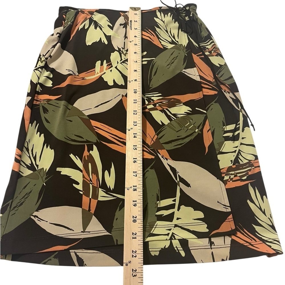 BCBGMAXAZRIA Tropical Leaf Print Skirt XS | Resort Core Vacation Stretch Mini - Picture 5 of 8